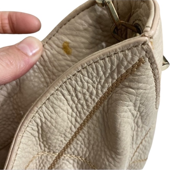 Tory Burch Womens Port Frida Blush Pink Diamond Stitched Pebbled Hobo Tote $548 - Picture 4 of 12